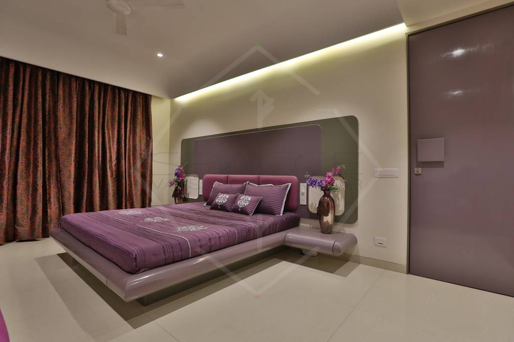 CAPITAL GREEN - 1, SPACCE INTERIORS SPACCE INTERIORS Asian style bedroom