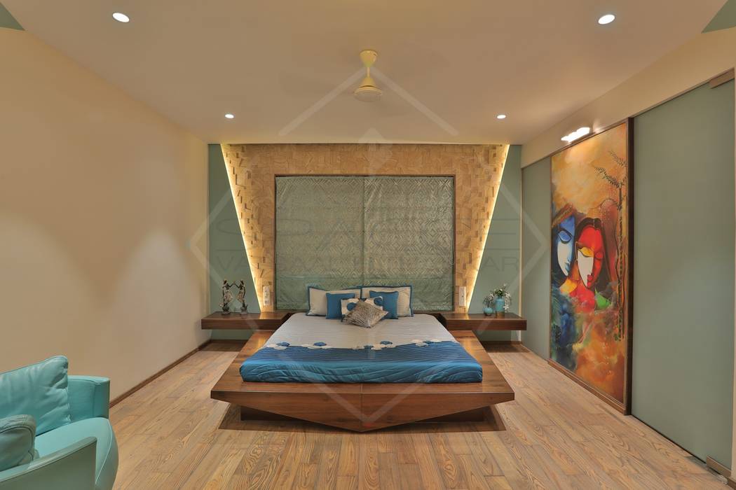 CAPITAL GREEN-2, SPACCE INTERIORS SPACCE INTERIORS Asian style bedroom Building,Green,Comfort,Wood,Interior design,Flooring,Floor,Hall,Hardwood,Leisure