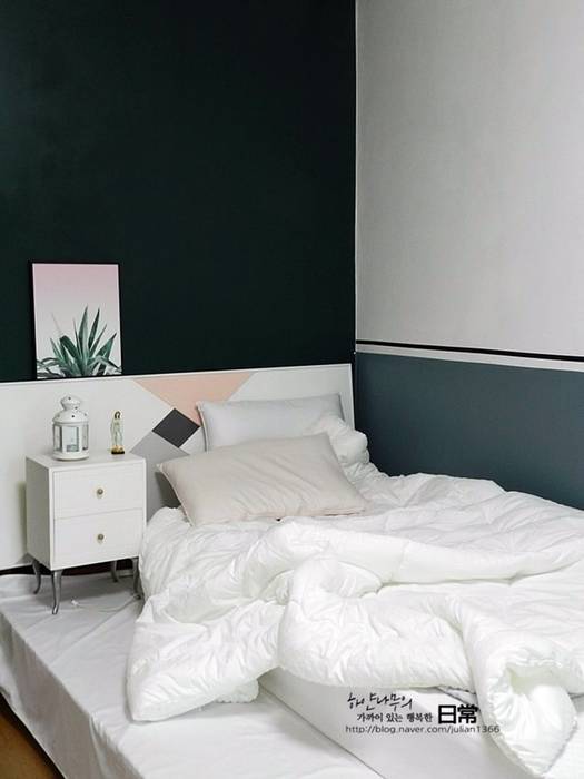 마당 있는 집 복층 주택의 셀프인테리어 before & after, 하얀나무 하얀나무 Modern Bedroom