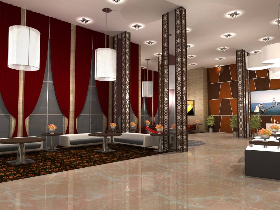 Five star hotel lobby, Gurooji Designs Gurooji Designs Commercial spaces Hotels