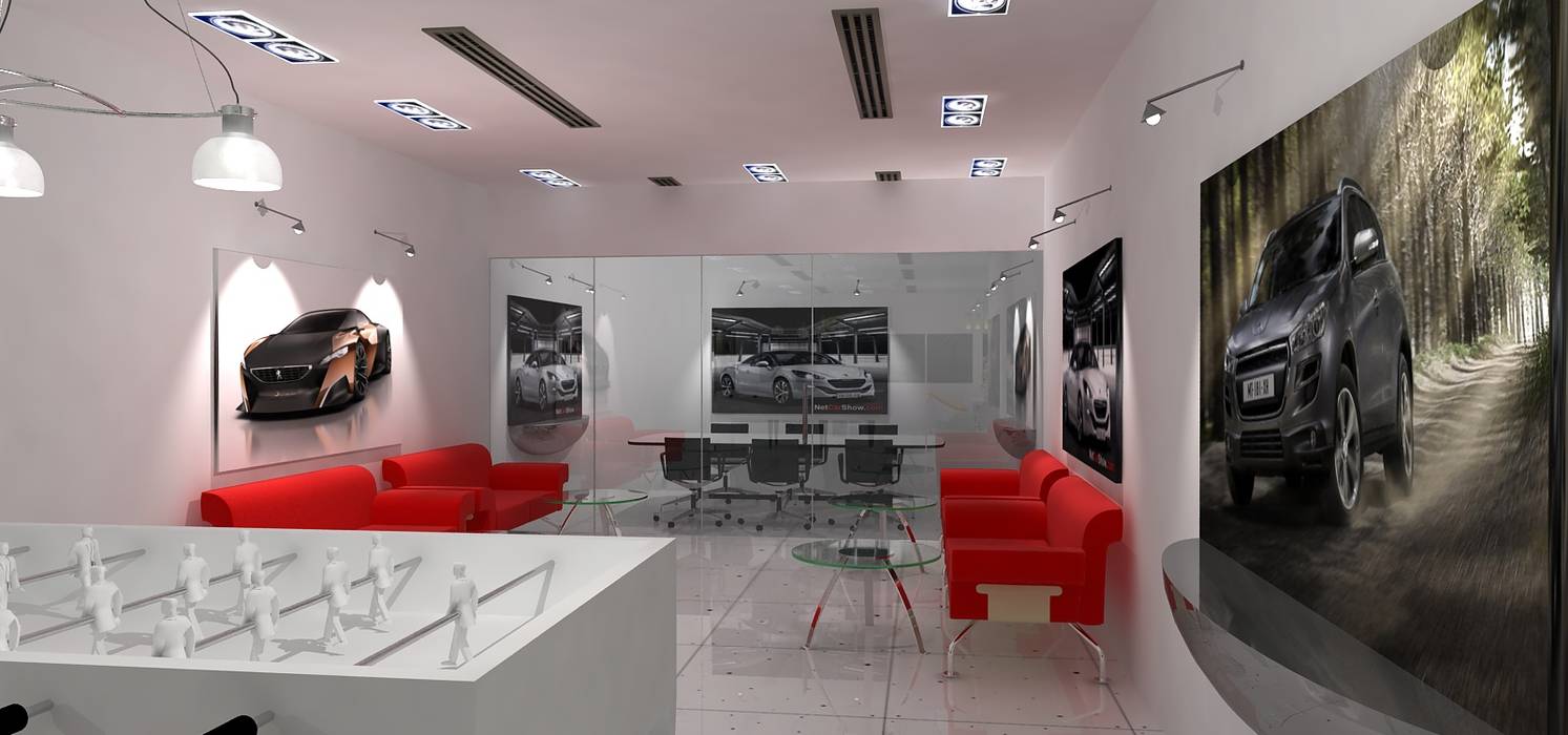 Peugeot Service station , Gurooji Designs Gurooji Designs Commercial spaces Car Dealerships