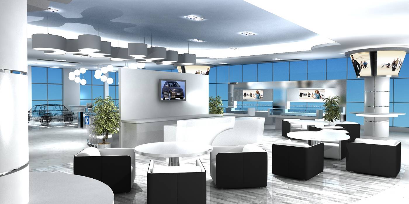 Merc. Merchandise Showroom, Gurooji Designs Gurooji Designs Commercial spaces Car Dealerships