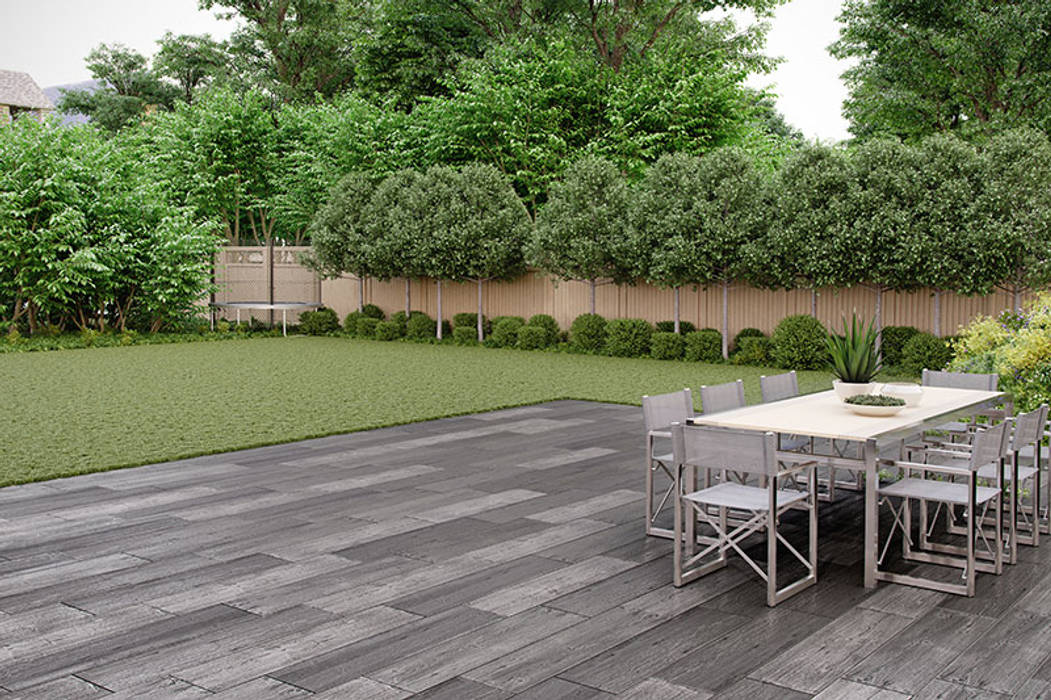 PorcelPave Zurich Outdoor Wood Effect Tiles The London Tile Co. Dinding & Lantai Gaya Rustic Porselen Tiles