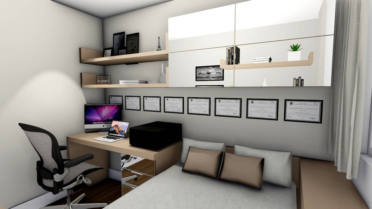 Apartamento compacto para jovem casal moderno, Studio² Studio² Escritórios modernos