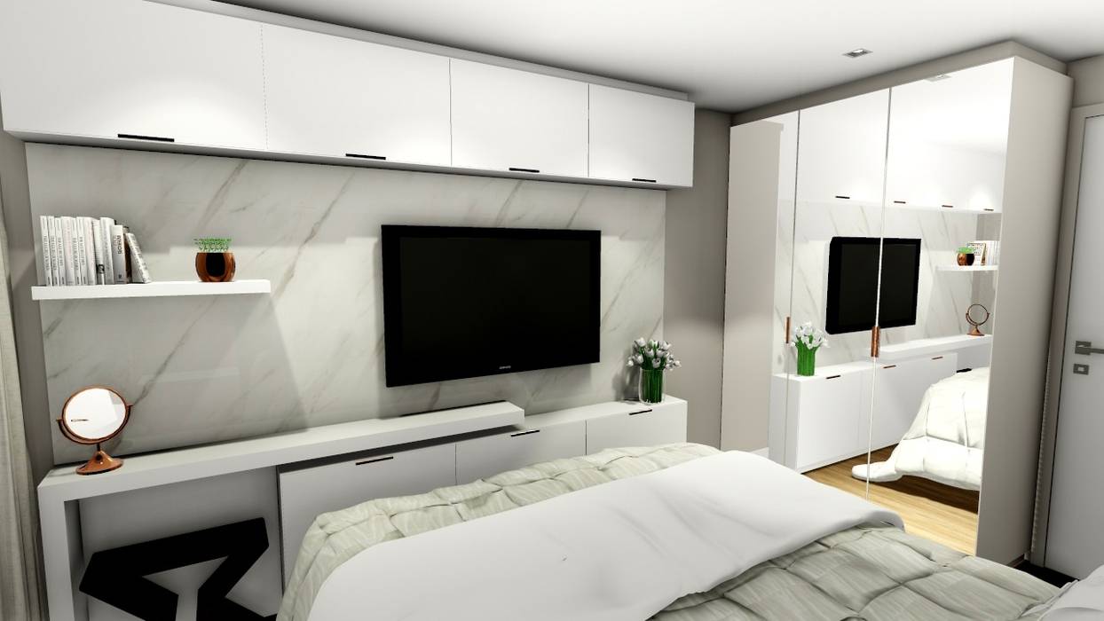 Apartamento compacto para jovem casal moderno, Studio² Studio² Quartos modernos