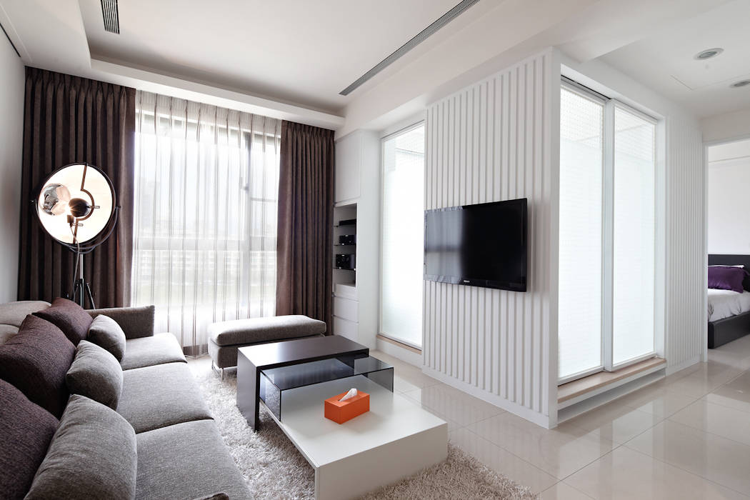 單層空間設計 台北 達圓設計有限公司 Modern living room