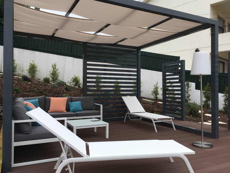 Projecto implementado moradia em Loures Jardins modernos por CatarinaGDesigns Moderno