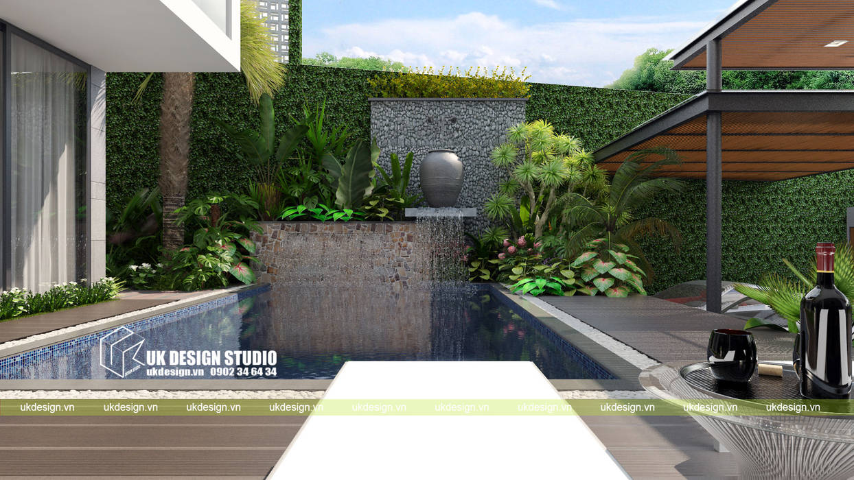 Biệt thự sân vườn, UK DESIGN STUDIO - KIẾN TRÚC UK UK DESIGN STUDIO - KIẾN TRÚC UK Casas modernas