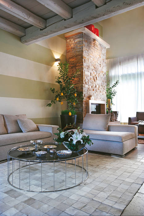 COUNTRY HOME , Daniele Franzoni Interior Designer - Architetto d'Interni Daniele Franzoni Interior Designer - Architetto d'Interni Salon rustique Marbre