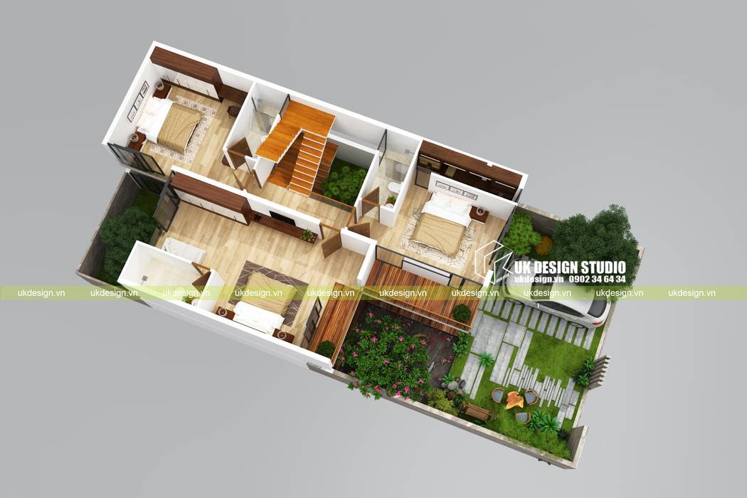 Mặt bằng biệt thự hiện đại 10 x 20m UK DESIGN STUDIO - KIẾN TRÚC UK Nhà mặt bằng biệt thự,biệt thự hiện đại,biệt thự phố,biệt thự sân vườn