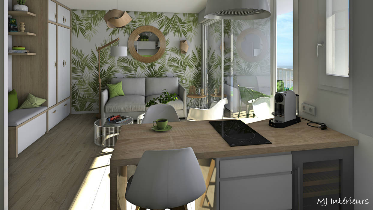 La Rénovation Complète d'un Studio avec la Vue sur la Mer, MJ Intérieurs MJ Intérieurs Dining room