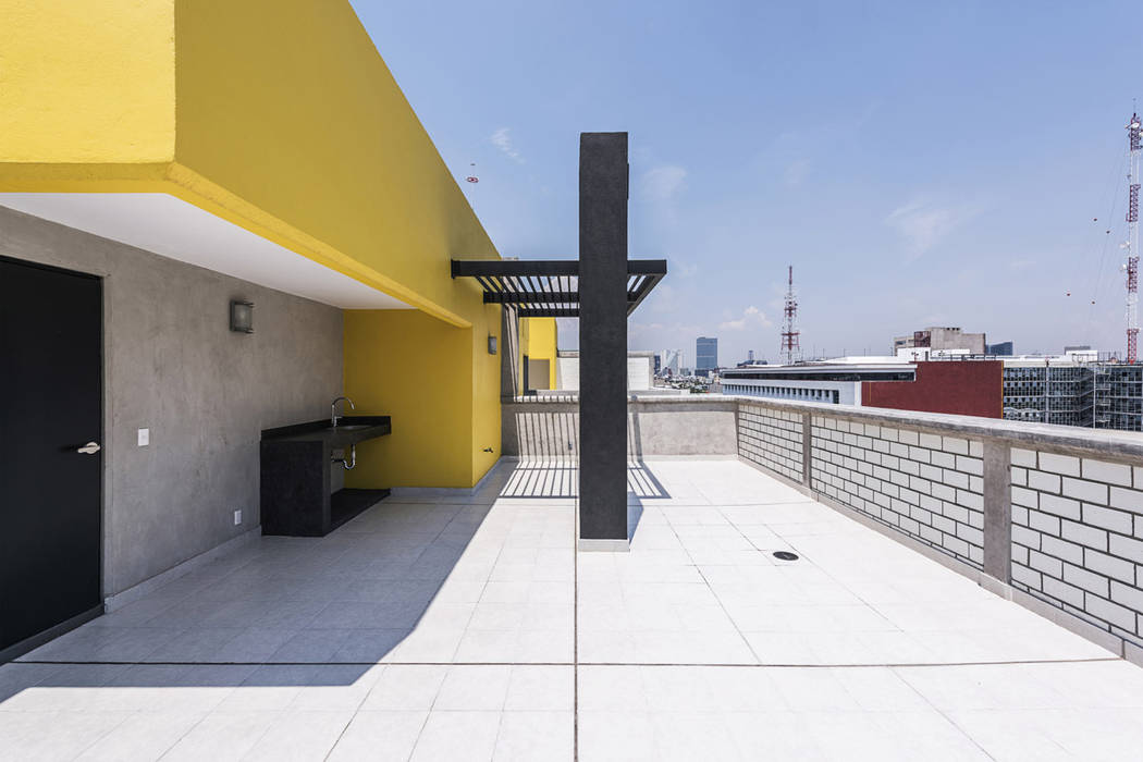 Desarrollo Dr. Vértiz , ARCO Arquitectura Contemporánea ARCO Arquitectura Contemporánea Modern balcony, veranda & terrace