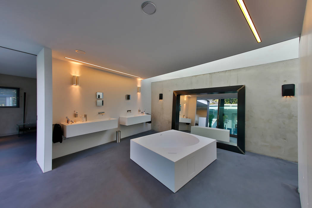Nieuwbouw vrijstaande woning, studio architecture studio architecture Moderne badkamers Beton