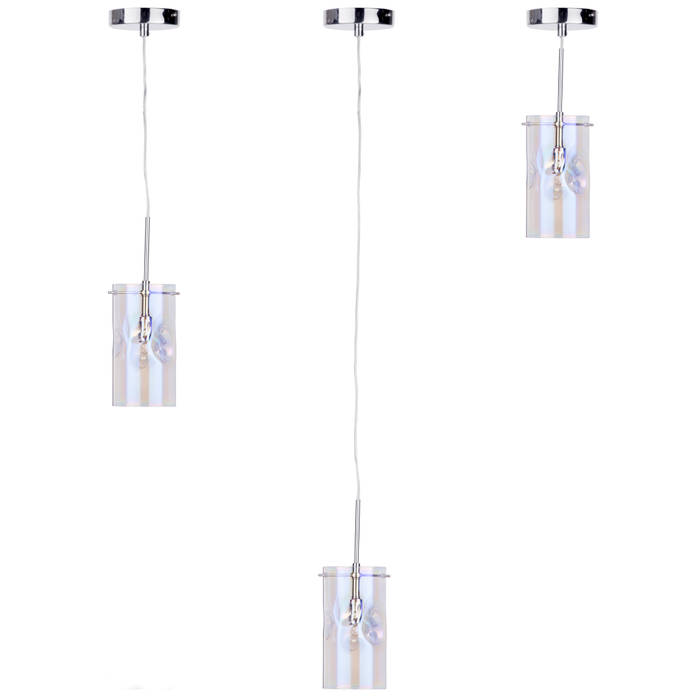 Monet 1 Light Petroleum Tinted Glass Ceiling Pendant - Chrome Litecraft Modern living room Glass Lighting