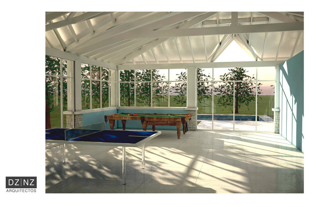 Vista interior DZ NZ Arquitectos Salas multimedia clásicas
