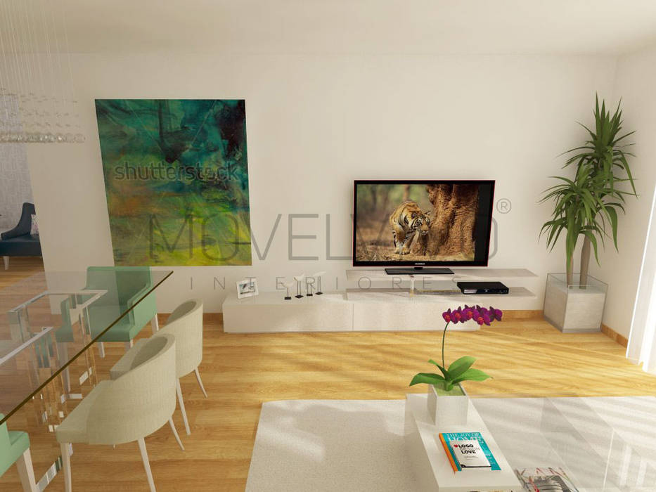 3D Living Room, Movelvivo Interiores Movelvivo Interiores Salas de estar modernas