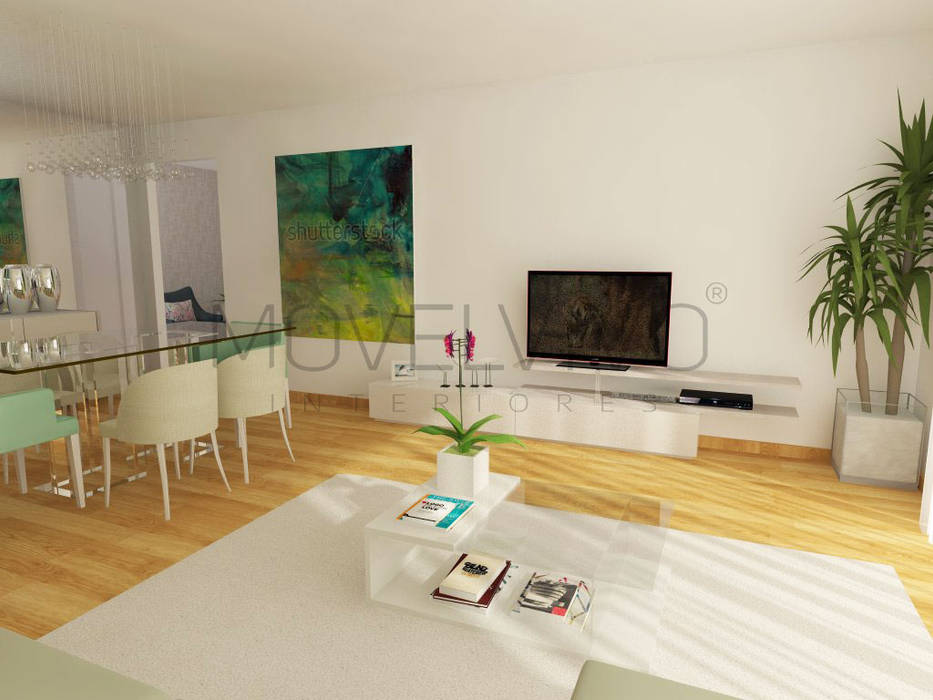 3D Living Room, Movelvivo Interiores Movelvivo Interiores Salas de estar modernas