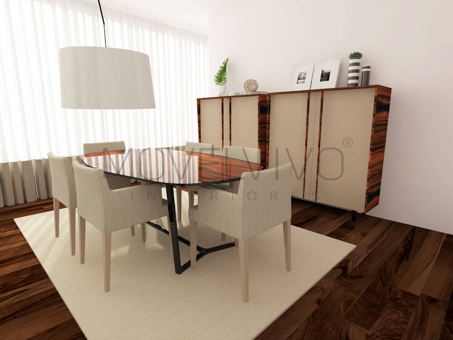 Cosy Dining Room Movelvivo Interiores Minimalist dining room Dining Room,dining table,Cosy room,dining chairs