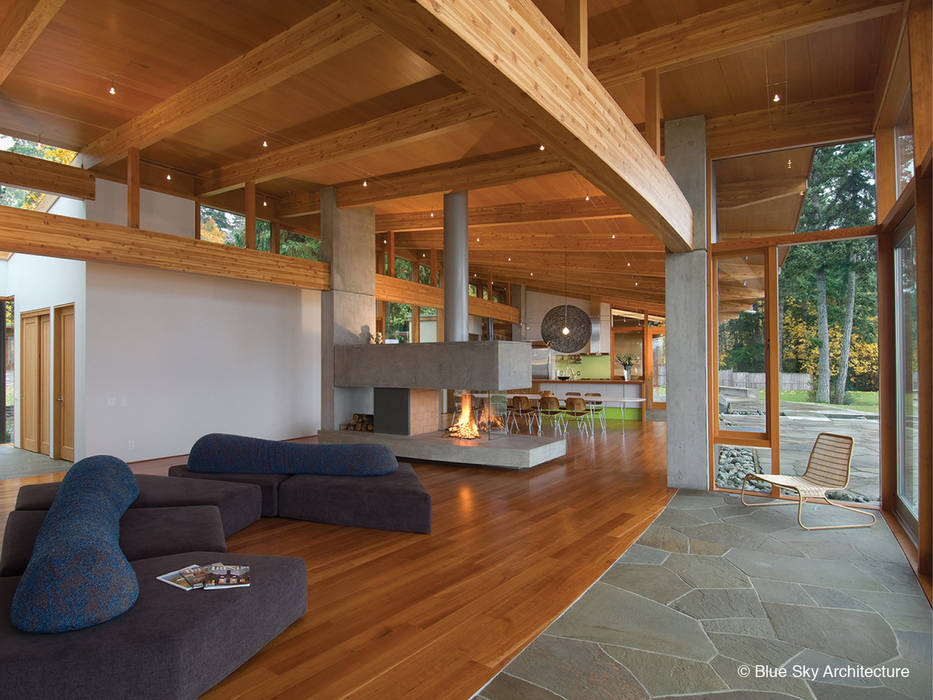 Miracle Beach House, Helliwell + Smith • Blue Sky Architecture Helliwell + Smith • Blue Sky Architecture Modern living room