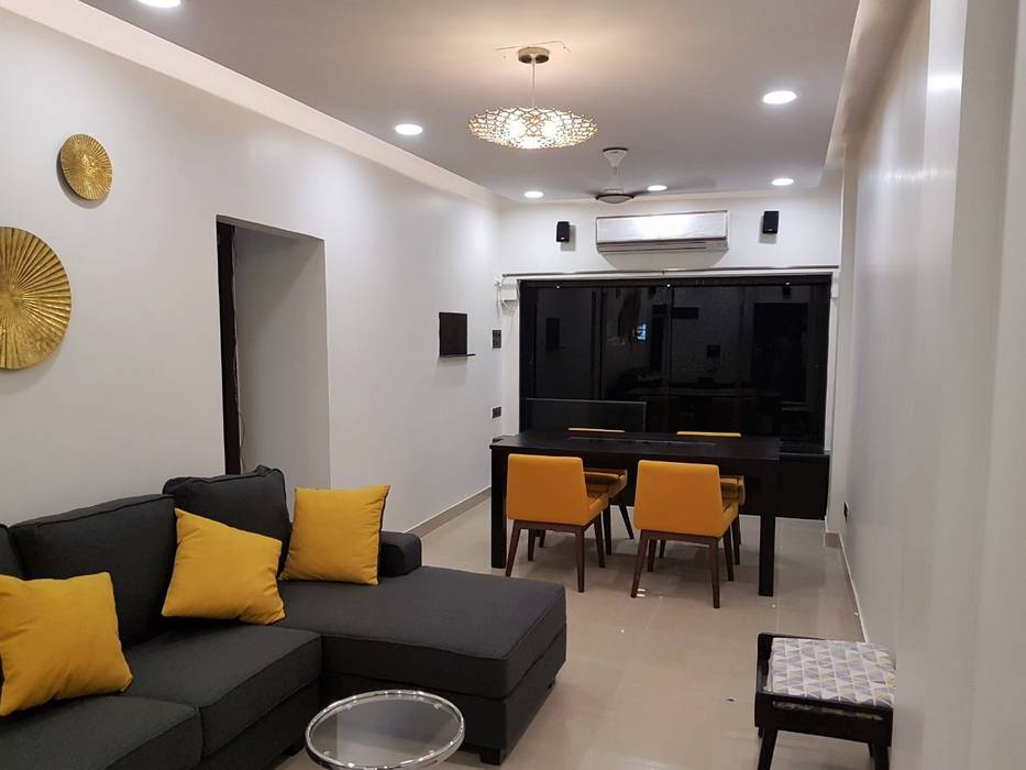 andheri west 2 bhk, The Red Brick Wall The Red Brick Wall Modern living room