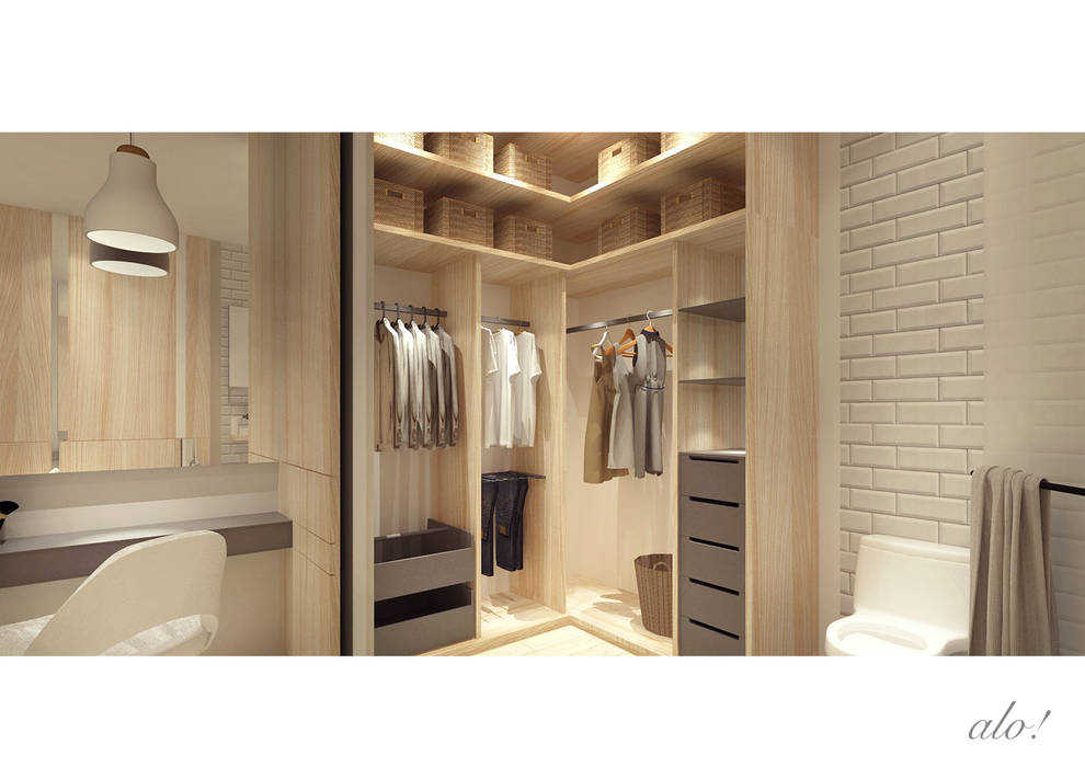 Master Room - Walk in Wardrobe studioalo Scandinavian style dressing room