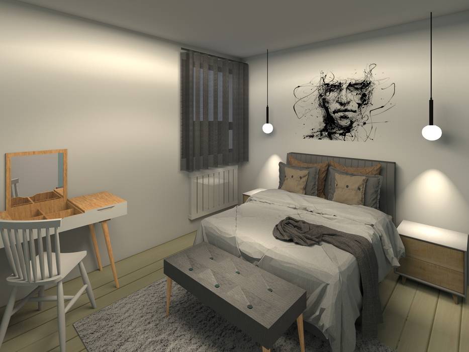 Homestaging 3d, LSAI LSAI Scandinavian style bedroom