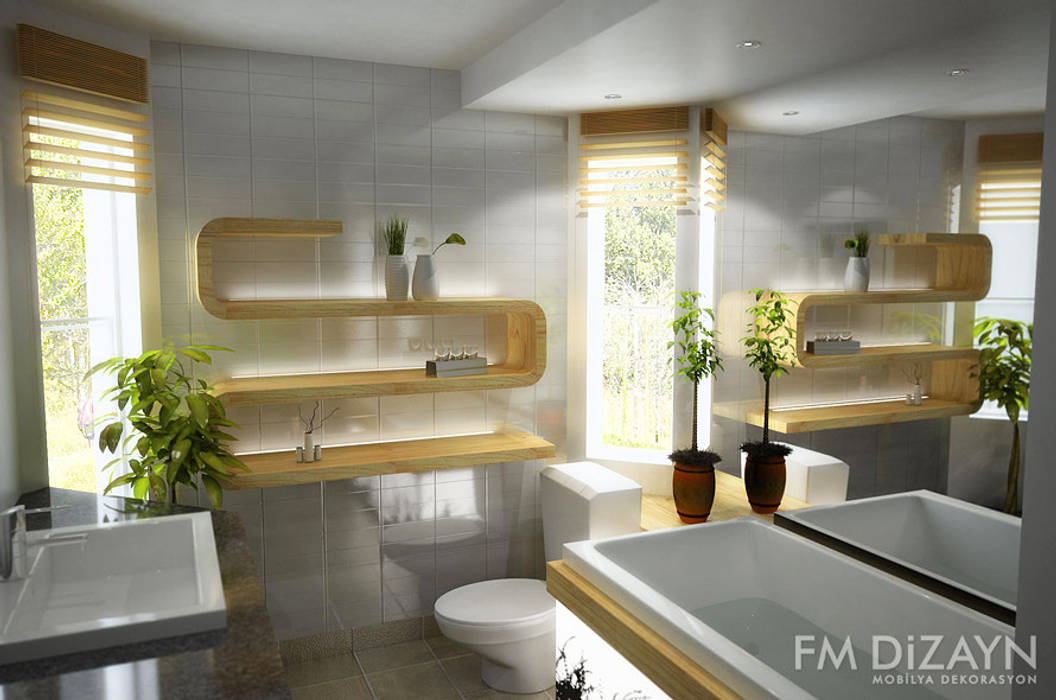 Banyo Dekorasyonu - FM , F&M Dizayn - Mobilya & Dekorasyon F&M Dizayn - Mobilya & Dekorasyon Modern bathroom
