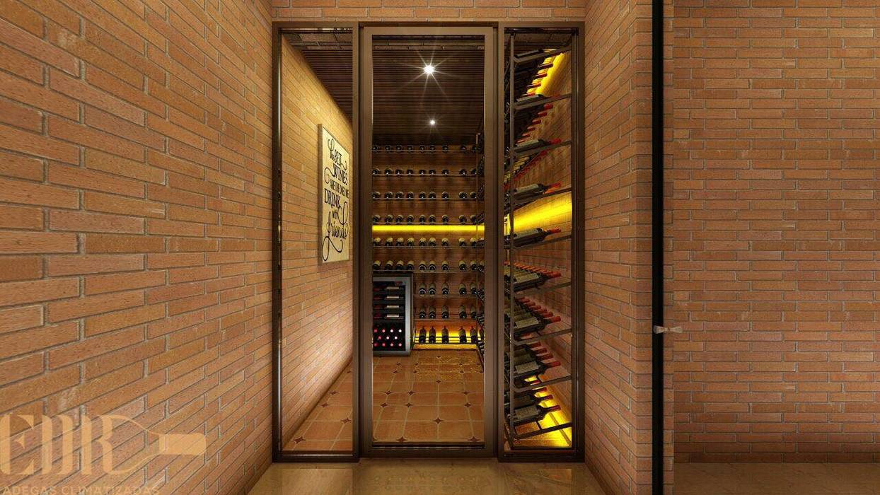 Adegas Residenciais., EDR - Adegas Climatizadas EDR - Adegas Climatizadas Classic style wine cellar Glass