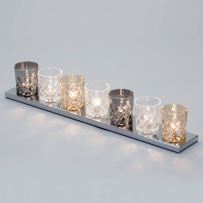 Gatsby Crystal Tumbler 7 Light Table Lamp - Glass and Chrome Litecraft Soggiorno moderno Illuminazione