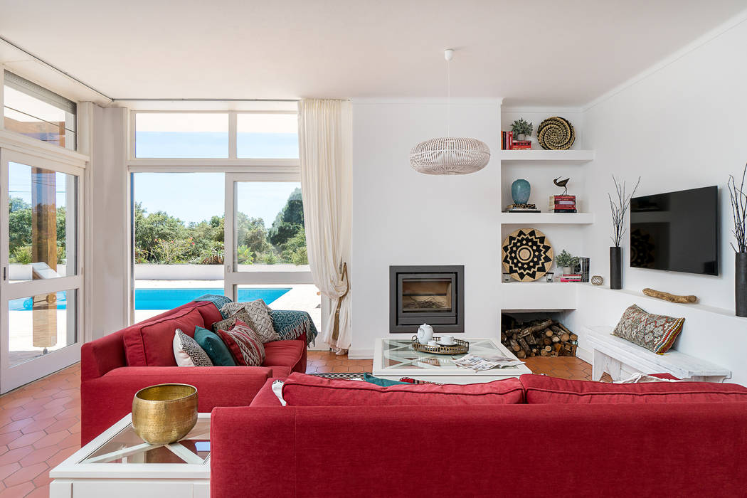 Casa de férias no Algarve, The Interiors Online The Interiors Online Eclectic style living room