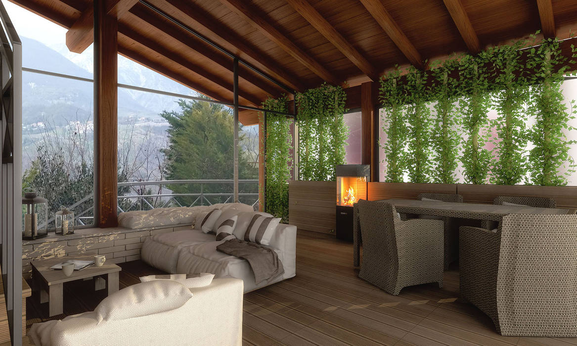 Giardino D'Inverno, Architetto Luigia Pace Architetto Luigia Pace Modern conservatory Wood Wood effect