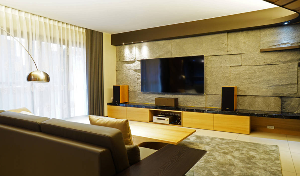 全室案例-新北市張宅, ISQ 質の木系統家具 ISQ 質の木系統家具 Вітальня