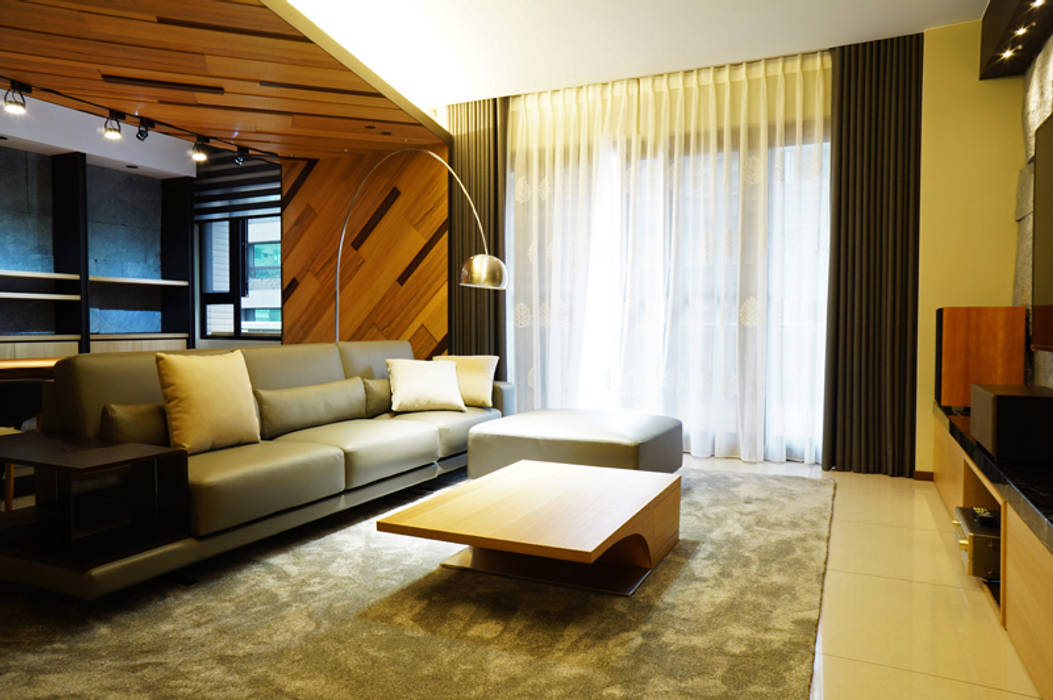 全室案例-新北市張宅, ISQ 質の木系統家具 ISQ 質の木系統家具 Вітальня