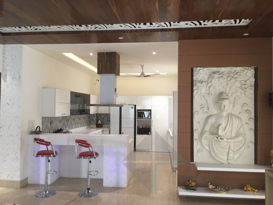 KIRTI BHAWAN, APT Designs APT Designs Modern kitchen Property,Building,Automotive design,Interior design,Flooring,Floor,Wall,Art,Automotive exterior,Table