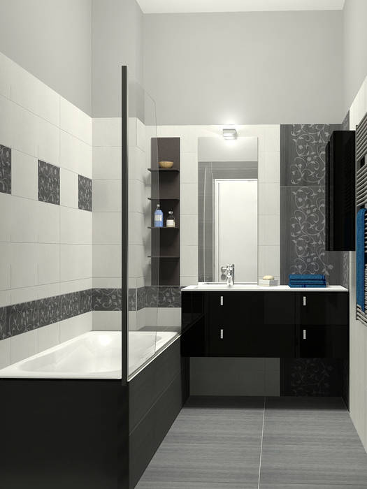Salle De Bain Noir Et Blanc Salle De Bain Moderne Par La Cabane A
