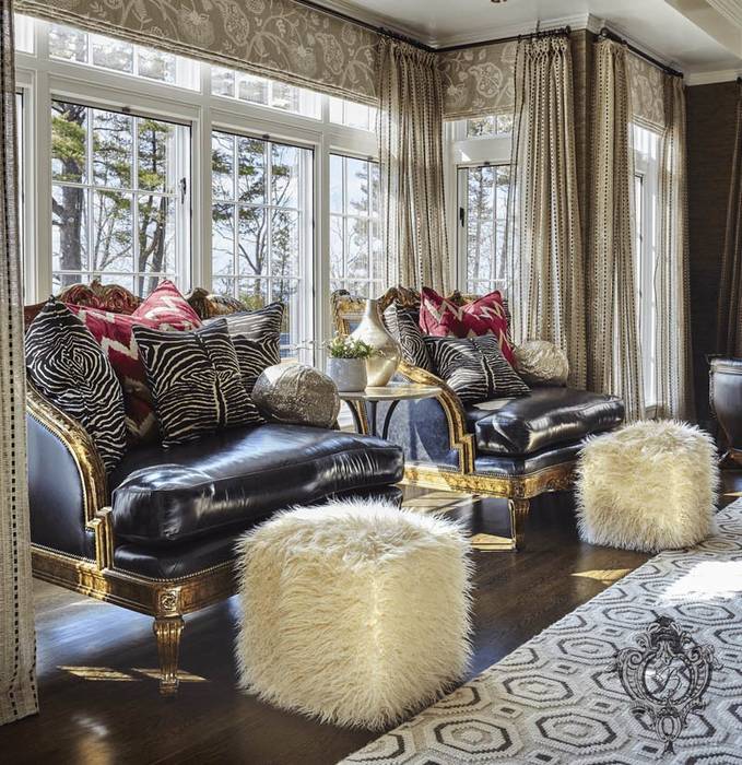 Glam House, Kellie Burke Interiors Kellie Burke Interiors Klassieke woonkamers