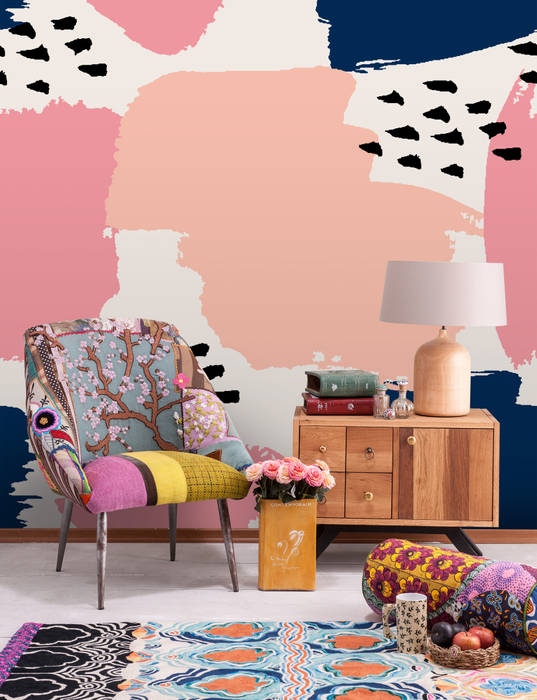 Pink Abstraction Pixers Eclectic style living room Accessories & decoration