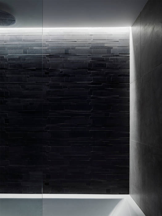 Bathroom Brosh Architects Modern style bathrooms Bathroom,feature wall,wall tiles,concealed lighting
