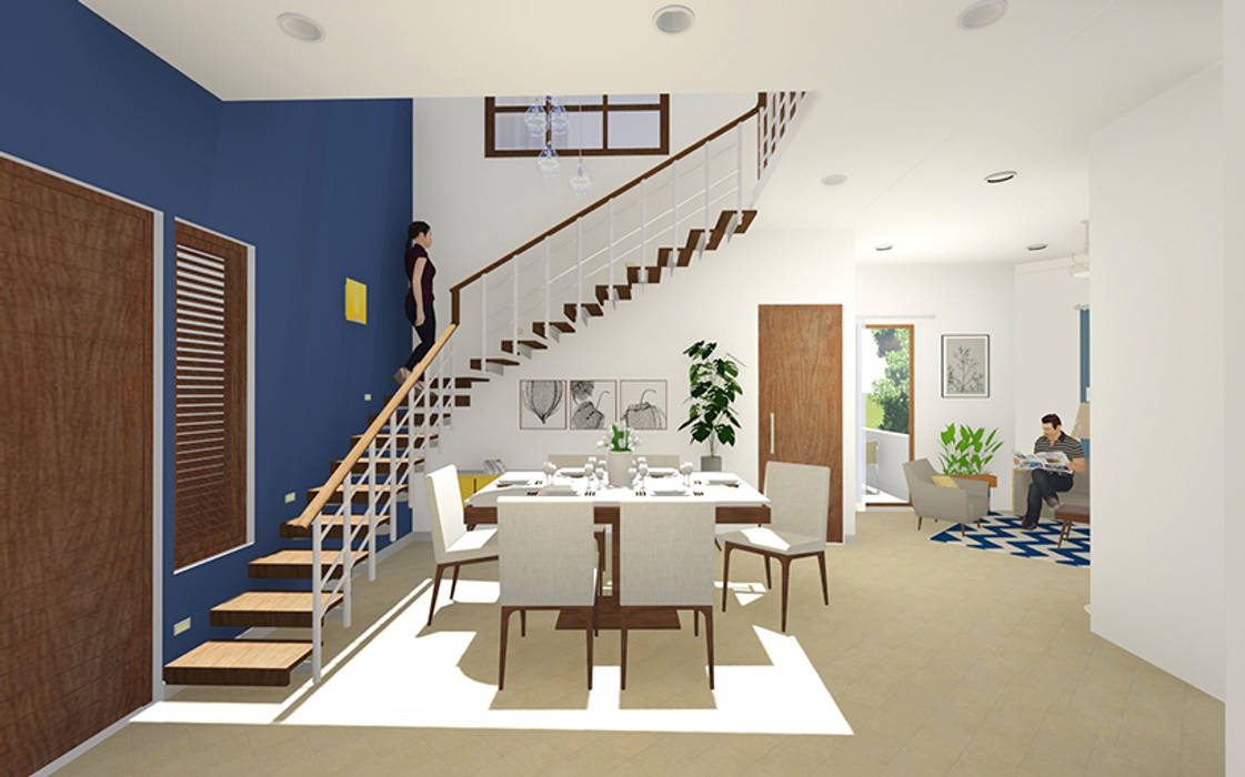 Internal 3D View of Residential Bungalow at Indore, Madhya Pradesh: modern by SDMArchitects,Modern