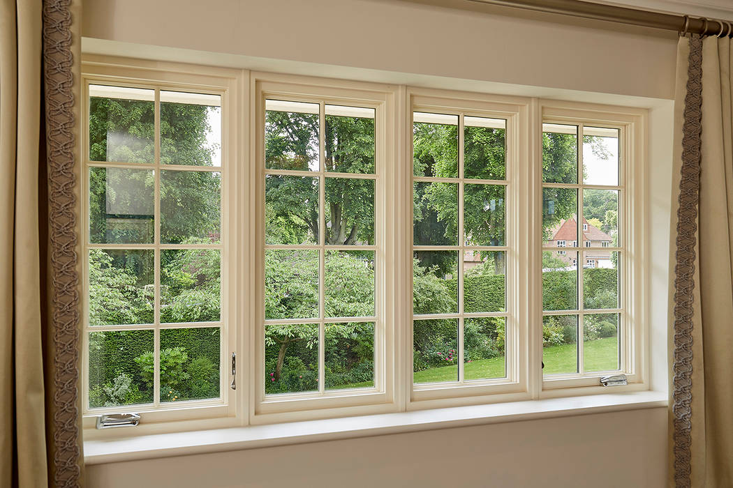 AluClad Wood Casement Windows With French Vanilla Finish Marvin Windows and Doors UK หน้าต่างไม้ AluClad Wood,Aluminium Clad Wood,Casement Windows,Windows