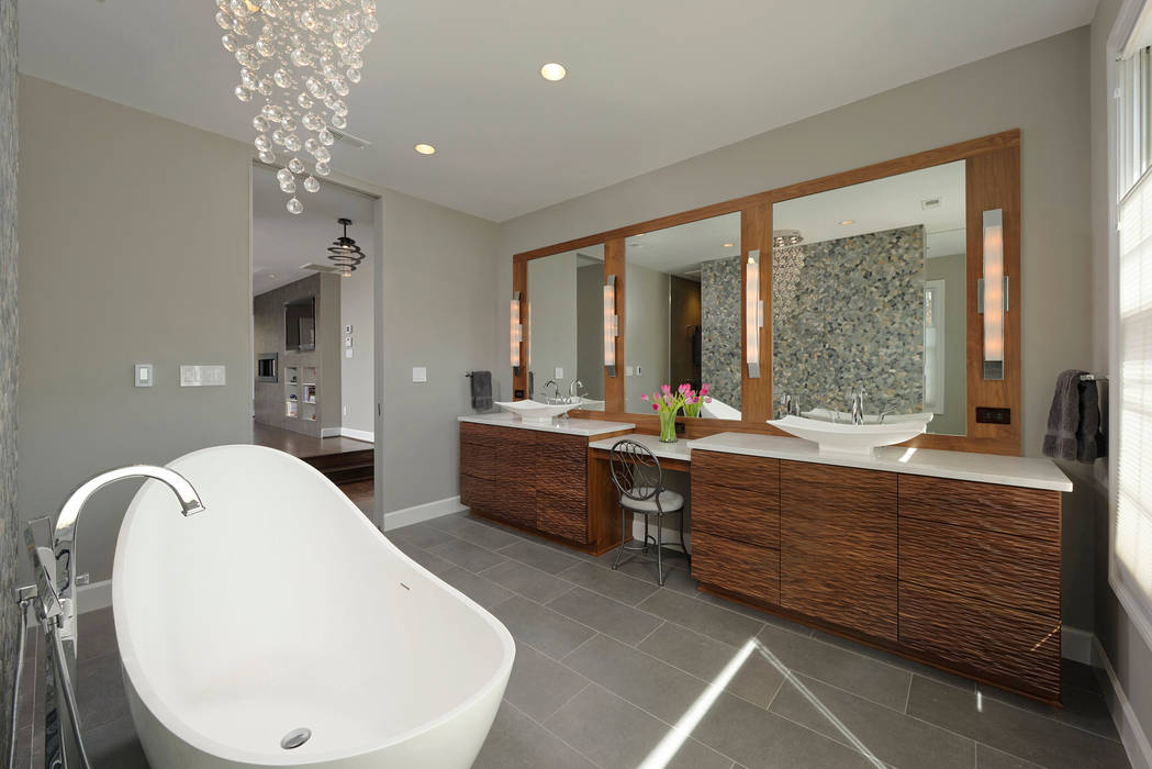 Master Suite and Master Bathroom Renovation in Great Falls, VA BOWA - Design Build Experts Modern style bathrooms
