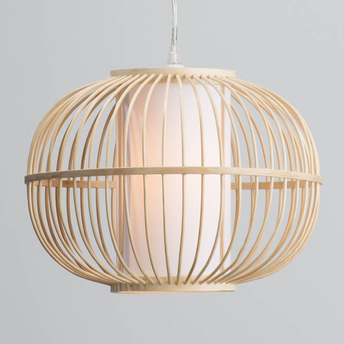 Skittle Easy to Fit Light Shade Rattan Globe - Wood Litecraft Modern living room Lighting
