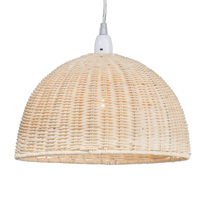 Wicker Dome Easy to Fit Ceiling Light Shade Litecraft Ruang Keluarga Modern Lighting