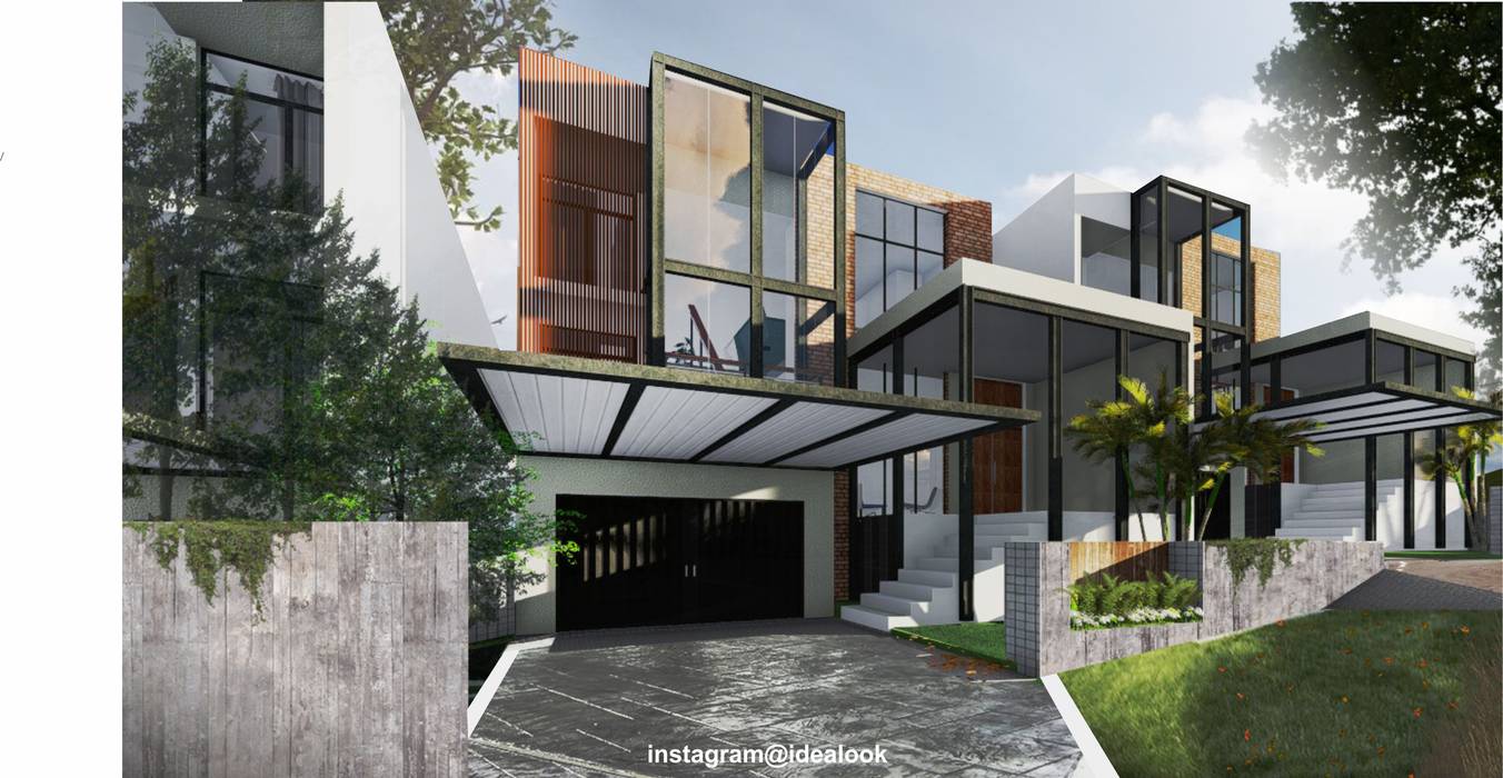 Rumah Tinggal Tipe Industrial - Jakarta Idealook Rumah,Modern,Industrial