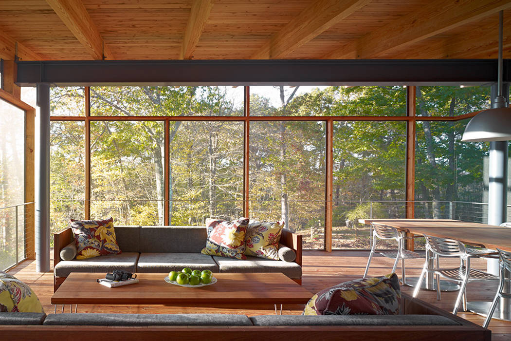 Paradise Lane, Litchfield County, CT, BILLINKOFF ARCHITECTURE PLLC BILLINKOFF ARCHITECTURE PLLC Modern balcony, veranda & terrace