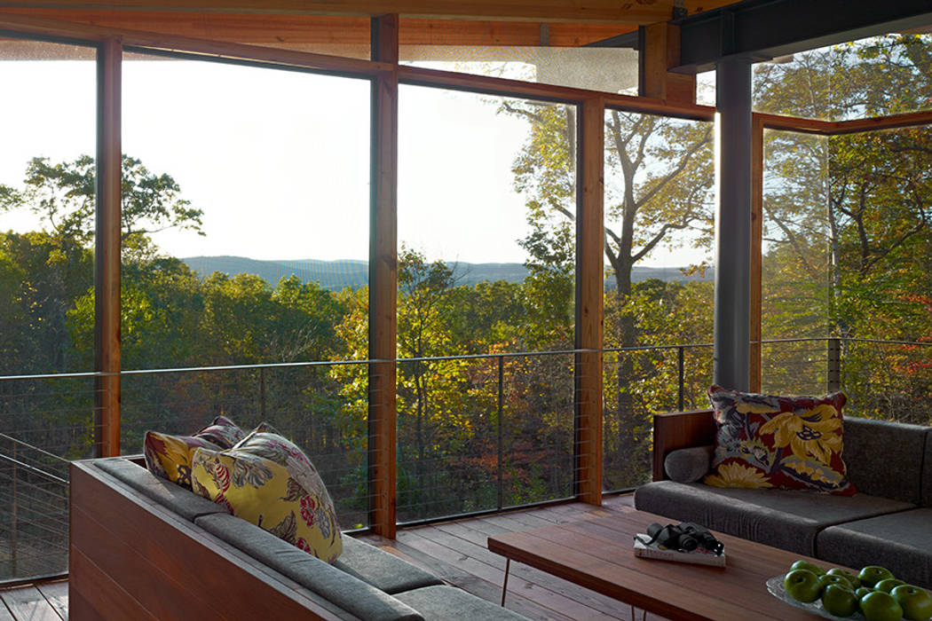 Paradise Lane, Litchfield County, CT, BILLINKOFF ARCHITECTURE PLLC BILLINKOFF ARCHITECTURE PLLC 모던스타일 발코니, 베란다 & 테라스