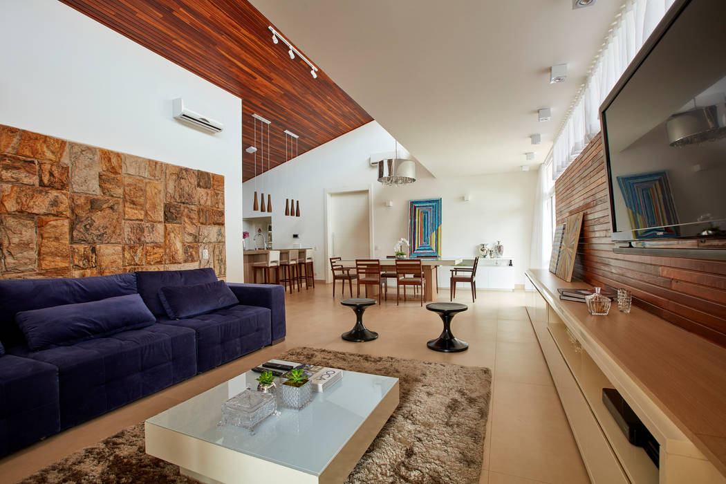 casa ig, grupo pr | arquitetura e design grupo pr | arquitetura e design Modern Living Room