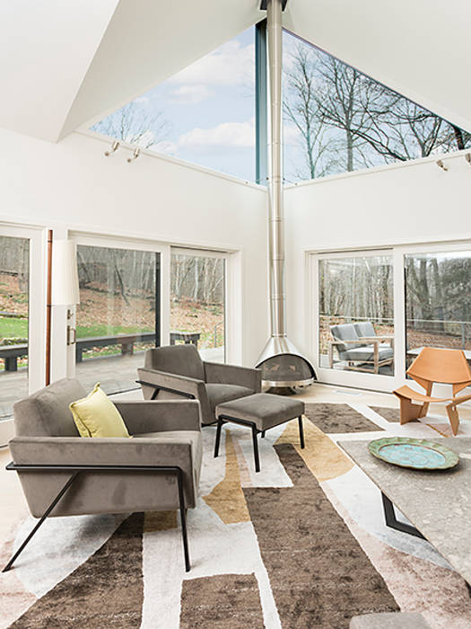 Dutchess County Residence, Amenia, NY, BILLINKOFF ARCHITECTURE PLLC BILLINKOFF ARCHITECTURE PLLC Modern living room