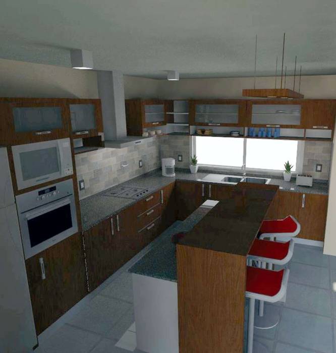 Diseño Cocina- Vivienda SM, Estudio Punto y Linea Estudio Punto y Linea ห้องครัว