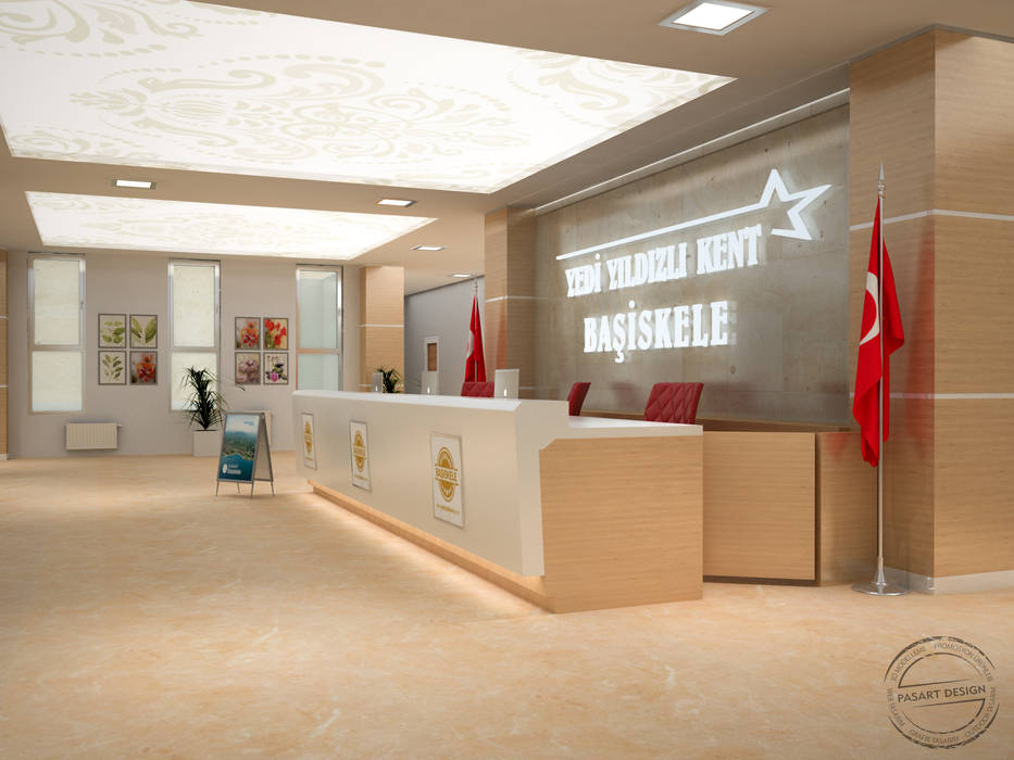 BAŞİSKELE BELEDİYESİ , PASART DESİGN PASART DESİGN Modern corridor, hallway & stairs Wood-Plastic Composite